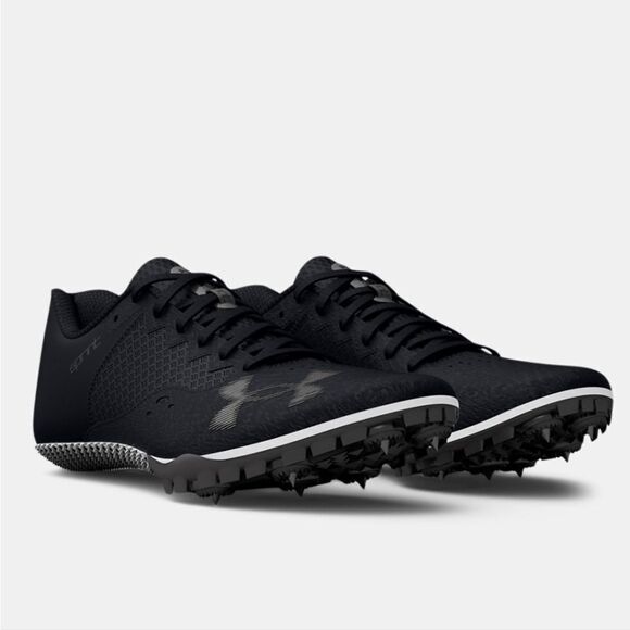 New UNDER ARMOUR Kick Sprint 4 Track racing running black white shoes M11.5/W13 - Picture 4 of 7